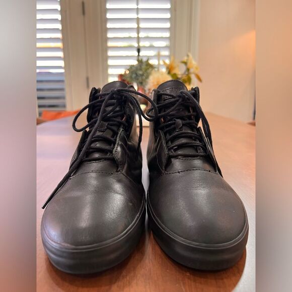 Vans OTW Stove Pipe Black Leather Sneakers Men’s 7.5 Mid-Top Casual Skate Style - Picture 9 of 10